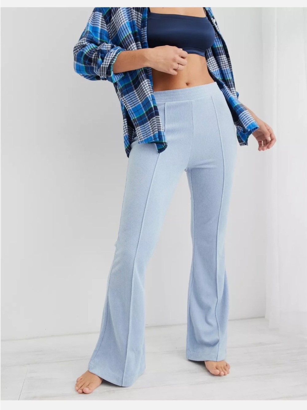 Aerie Groove On Rib Velour Flare Pant